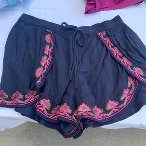 Navy Blue Shorts with Pattern